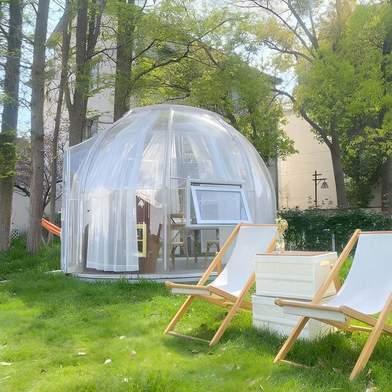 PC Clear Dome House Zewnętrzne namioty bąbelkowe z oknem z aluminium i światłem LED